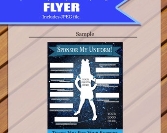 Benutzerdefinierte - Sponsor meine einheitliche Flyer, Sponsor Cheer Uniform Flyer, Sponsor Flyer, Uniform Flyer, Cheerleading Flyer, JPEG Sie drucken