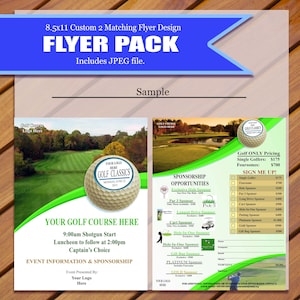 Custom - Golf Flyer, Golf Fundraiser Flyer, Fundraiser Flyer, Magazine Style Flyer, 2 Flyers, Matching Designs, JPEG You Print