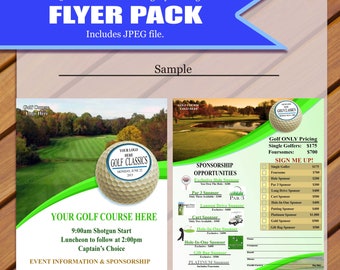 Custom - Golf Flyer, Golf Fundraiser Flyer, Fundraiser Flyer, Magazine Style Flyer, 2 Flyers, Matching Designs, JPEG You Print