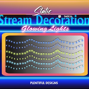 Rainbow Single Color Light Strands Stream Decorations | Static Designs |  Digital Lights | Website decorations, white and black | clip art
