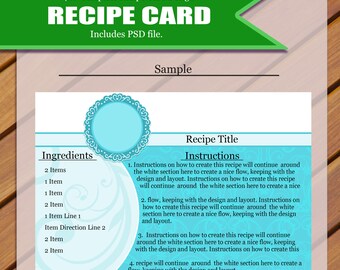 TEMPLATE - PSD Rezeptkarten, Postkarte Designs, Einladungen, Tags, Karten, 4 x 6 nur, Partei zugunsten Notizen, Partei gunst Tags, Hochzeiten, Geburtstage