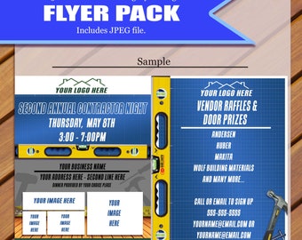 Custom - Harware Store Ouverture Flyers, Dépliants de magasin de quincaillerie, 2 Flyers, Flyers assortis, Outils, Construction, JPEG Vous imprimez