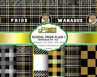 Plaid Prints Digital Paper - School Pride - Seamless Designs -  You print