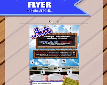 Custom - Barbeque Flyer, Food Flyer, Restaurant Flyer, Fundraiser Flyer, Food Fundraise, Team Fundraiser JPEG You Print