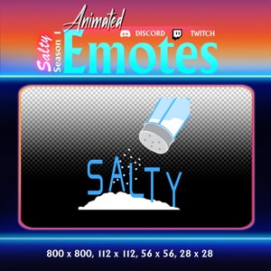 Salty Animated Emote for Twitch and Discord - Animated, Funny Emotes, Original Emotes