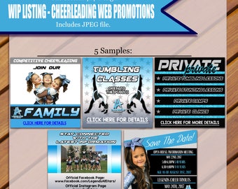 Promotions marketing sur site Web - Imagerie pour sites Web ou impression à domicile et distribution - Cheerleading