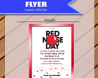 Custom -Red Nose Flyer, Red Nose Day, Collecte de fonds, Lutte contre la pauvreté des enfants, Flyer, Collecte de fonds, Marketing,JPEG Vous imprimez