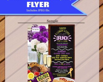 Custom - Pancreatic Cancer Fundraiser Flyer, PC Flyer, Fight against Cancer Flyer, Breakfast Flyer, Brunch Flyer,Raffle Flyer,JPEG You Print