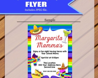 Custom - Mom Night, Meet the Moms, PTA Flyer, After School Mom Party Flyer, Notice, Colorful Flyer, Meet other Moms Flyer,JPEG You Print