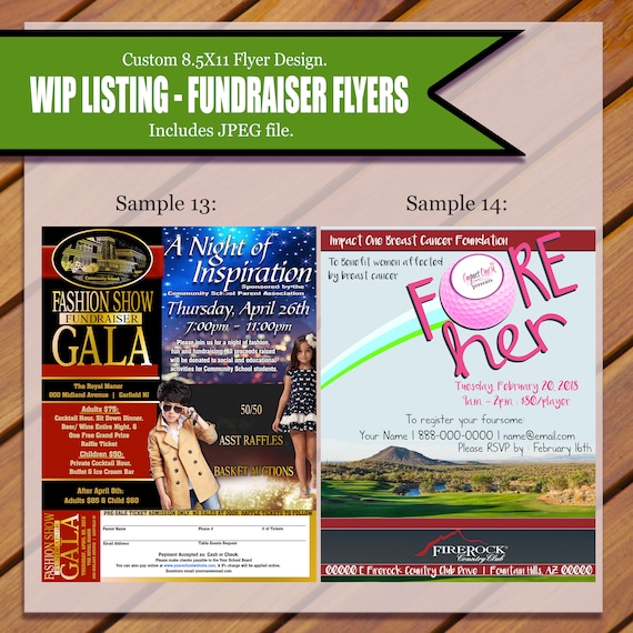 custom fundraiser flyer etsy