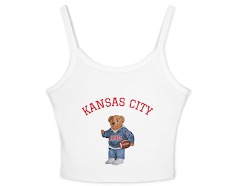 Camiseta sin mangas personalizada de la NFL con osito de peluche / Camiseta corta personalizada para el día del partido del equipo
