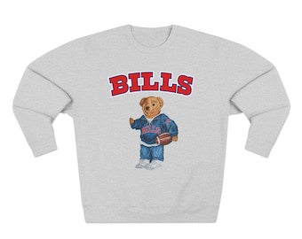 Sudadera personalizada de cuello redondo con diseño de osito de peluche de la NFL / Conjunto para el día del partido / Sudadera para aficionados de la NFL