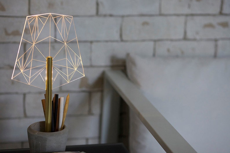 Concrete pen holder office lamp Wired segmented desk lamp | Etsy