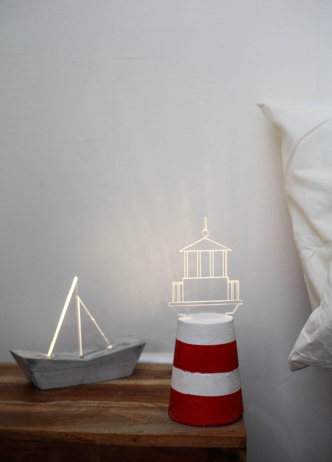 Nautical led lamp bedside decor Sailboat light LED Etsy