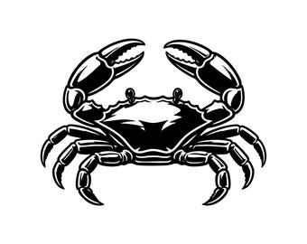 Cangrejo SVG, archivo de corte de arte de cangrejo – ilustración animal (uso comercial, descarga instantánea)