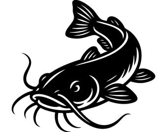 Catfish SVG,  Art Cut File – Fish Illustration (Commercial Use, Instant Download)