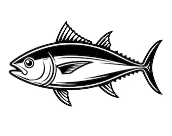 Ilustración de atún en formato SVG, archivo de corte artístico (uso comercial, descarga instantánea).