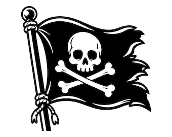 Bandera pirata en formato SVG, archivo de corte artístico – Ilustración pirata (uso comercial, descarga instantánea)