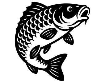 Ilustración de carpa en formato SVG (uso comercial, descarga instantánea).