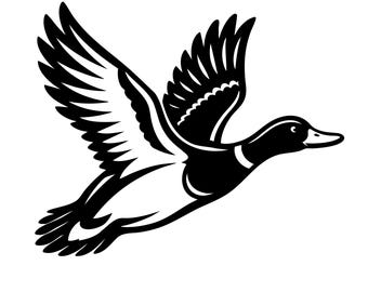 Archivo SVG de pato ánade real, archivo de corte artístico – Ilustración de pato ánade real (uso comercial, descarga instantánea)