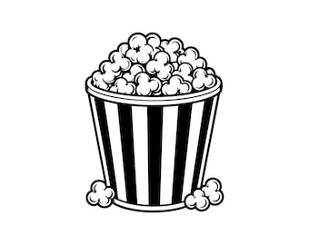 Archivo SVG de palomitas de maíz, archivo de corte artístico – ilustración de palomitas de maíz (uso comercial, descarga instantánea)