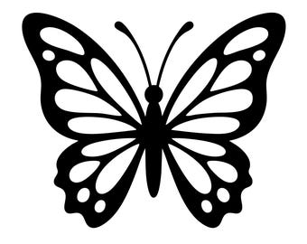 Silueta de mariposa en formato SVG, archivo de corte para arte de mariposa, uso comercial (descarga instantánea)