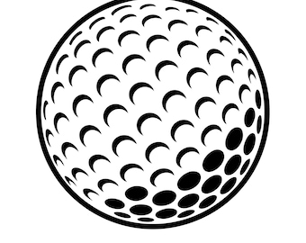 Ilustración de pelota de golf en formato SVG, archivo de corte de arte lineal (uso comercial).