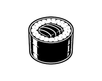 Maki sushi SVG, archivo de corte artístico – ilustración de sushi (uso comercial, descarga instantánea)