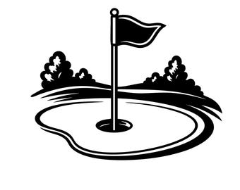 Archivo SVG para corte de campo de golf – Ilustración de campo de golf (uso comercial, descarga instantánea)
