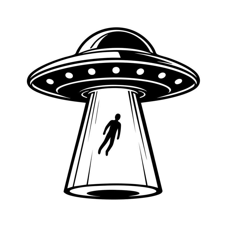 Alien Spaceship SVG, Art Cut File – Aliens Illustration (commercial Use ...