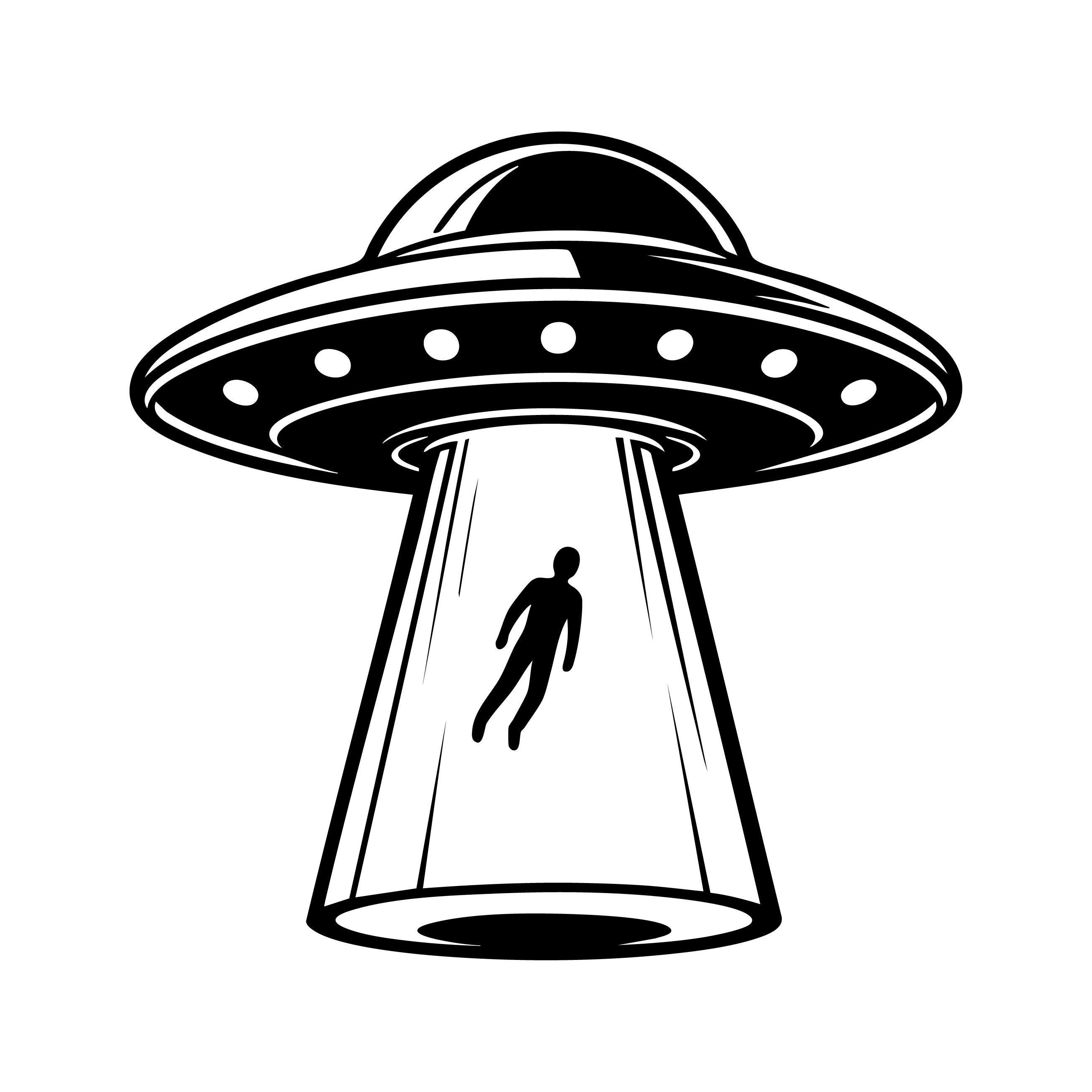 Alien Spaceship SVG, Art Cut File – Aliens Illustration (commercial Use ...