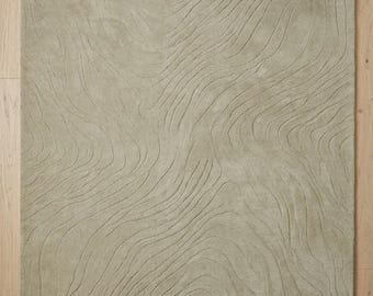 Tappeto in lana trapuntato a mano – Tappeto con trama astratta beige