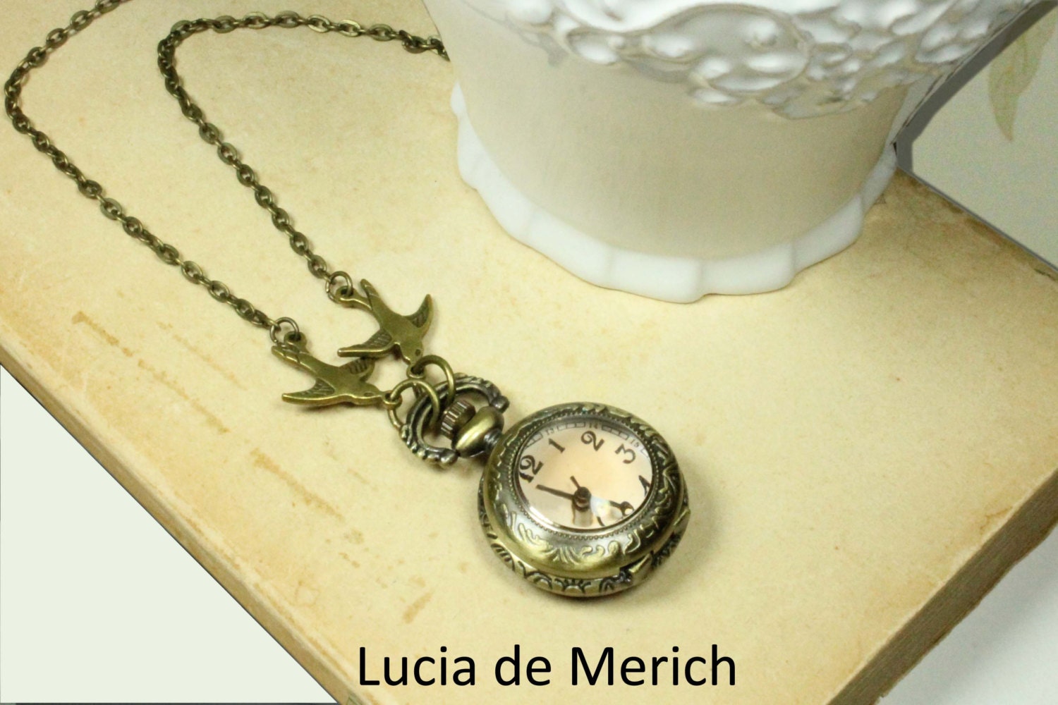 Victorian Pocket Watch necklace Wedding gift Bridal gift Etsy