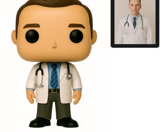 Boneco Funko Pop personalizado de médico | Presente médico personalizado a partir de foto