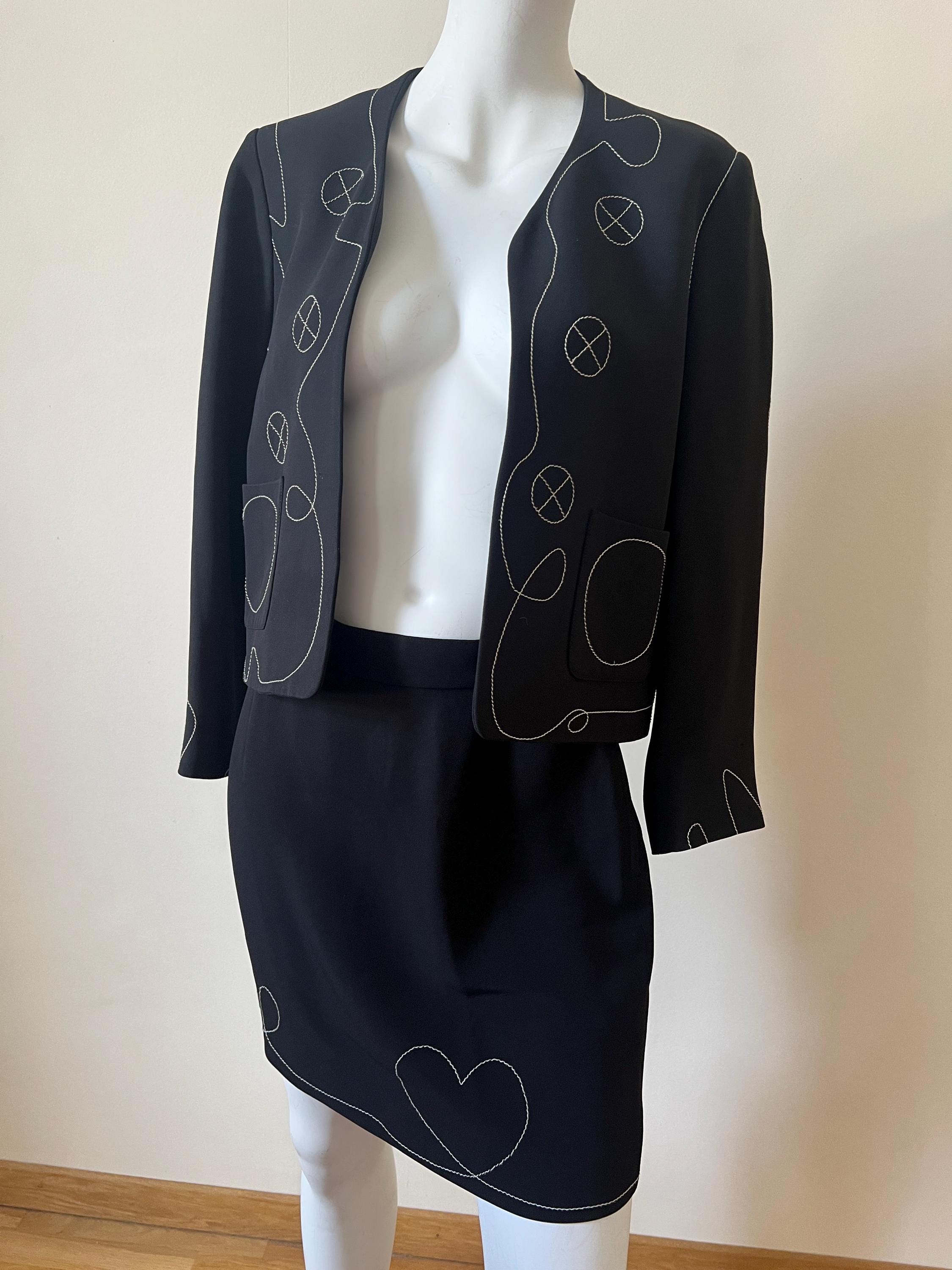 vintage 90s designer Moschino Cheap and Chic skirt suit image 3