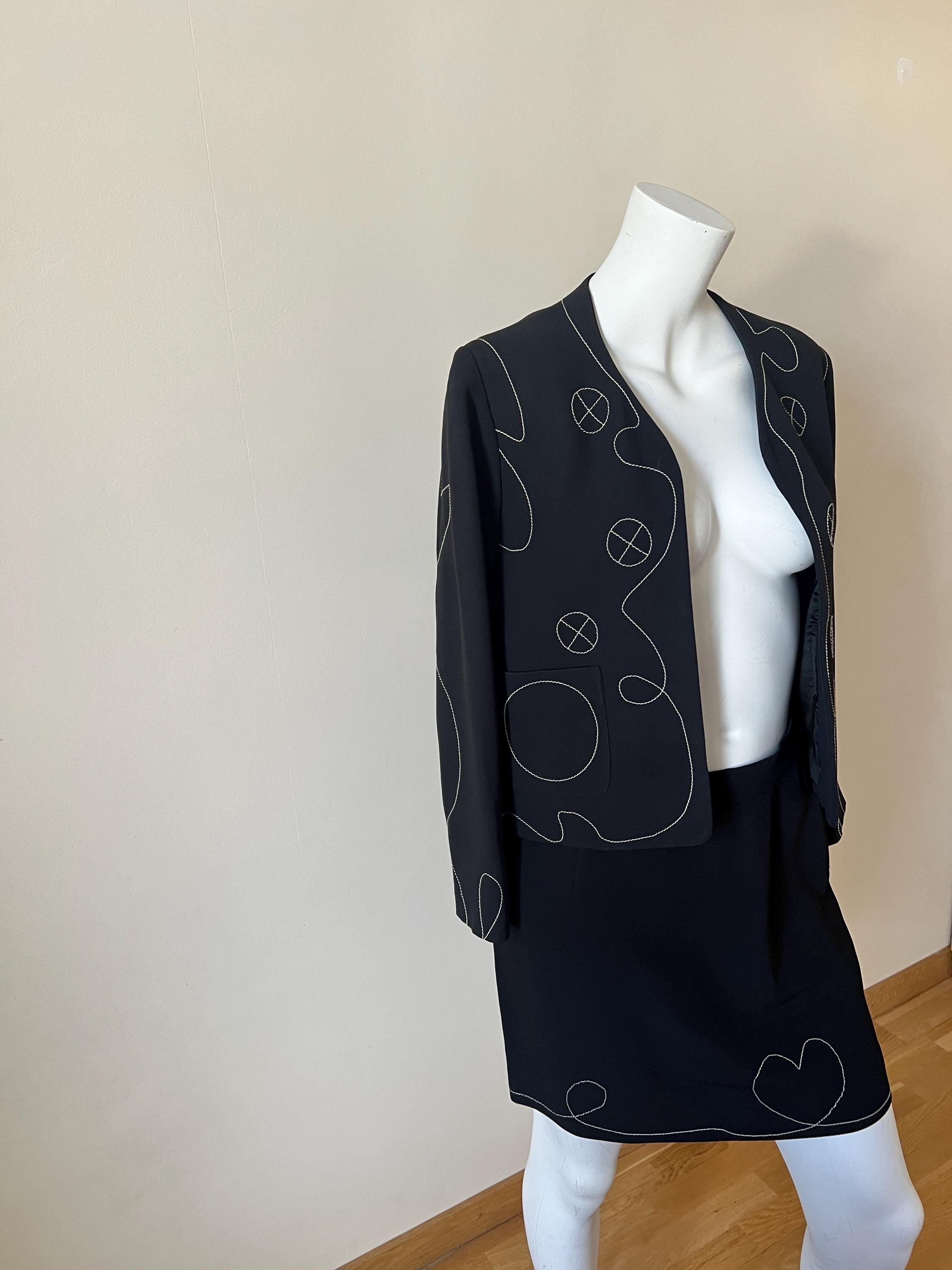 vintage 90s designer Moschino Cheap and Chic skirt suit image 2