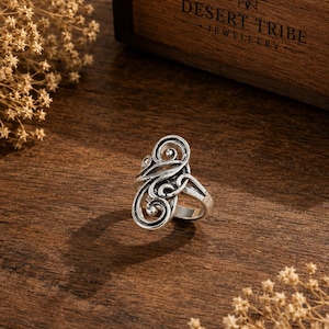 925 Sterling Silver Multi Band Ring, Layered Openwork Statement Ring, Boho Jewelry
