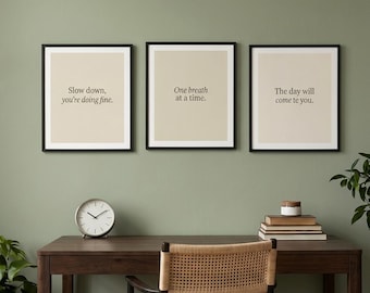 Minimalist Quote Prints | Slow Living Wall Art Set (Digital Download)