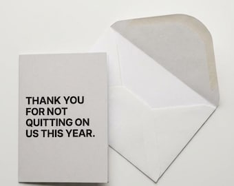 Funny Work Anniversary Card | Sarcastic Employee Appreciation Greeting Card (Blank Inside)