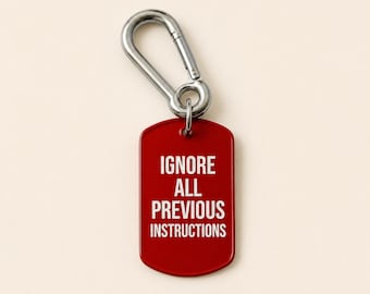 Ignore Instructions Keychain | Funny AI Gift | Office Humor Keychain | Tech Worker Gift | Corporate Survivor Gift