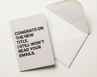Funny Promotion Celebration Card | Congrats Coworker Promotion, Office Humor Greeting (A6 Size)