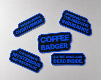 Corporate Survival Sticker Set | 5 Waterproof Vinyl Work Stickers | Funny Office Laptop Stickers | Coworker Gift