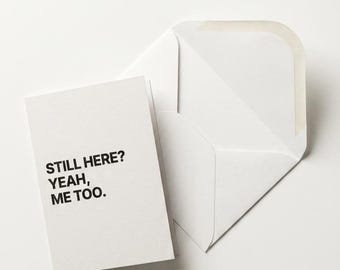 Work Anniversary Card | Funny Sarcastic Coworker Humor | Corporate Survival Greeting (Blank Inside)