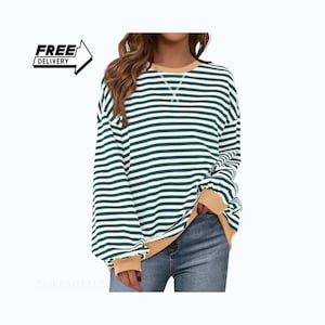 Striped Long Sleeve Shirt Y2k - Etsy
