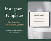 Instagram Templates Canva Deutsch | 9 Social Media Vorlagen für Coaches | Starter-Paket minimalistisch modern