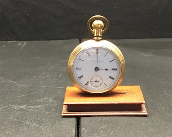 Antiek Columbus Watch Co 18S zakhorloge Fahys 15 Jewel Gold Filled LOOPTIJD 1891