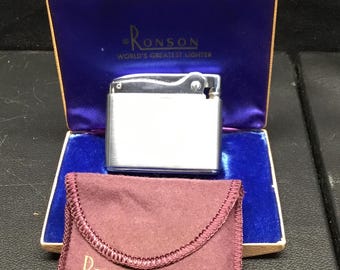 Vintage Ronson Adonis uit de jaren 40 zilverkleurige automatische zakaansteker