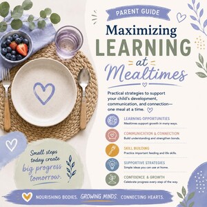Maximizing Learning at Mealtimes | Parent Guide for Positive Mealtime Routines | Child Development & Feeding PDF | Pediatric OT Resource