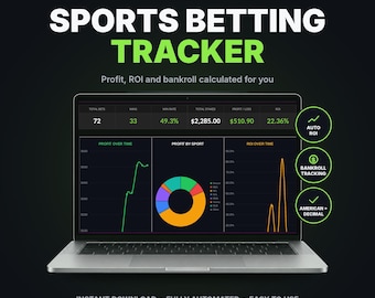 Sports Betting Tracker Spreadsheet | Excel and Google Sheets | Profit, ROI, Bankroll Dashboard | Instant Download