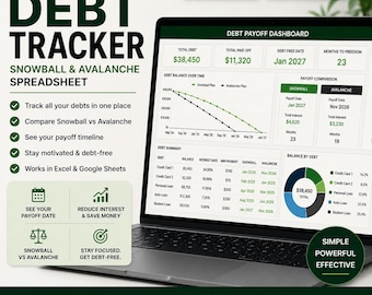 Debt Tracker Spreadsheet for Excel and Google Sheets | Snowball & Avalanche Planner